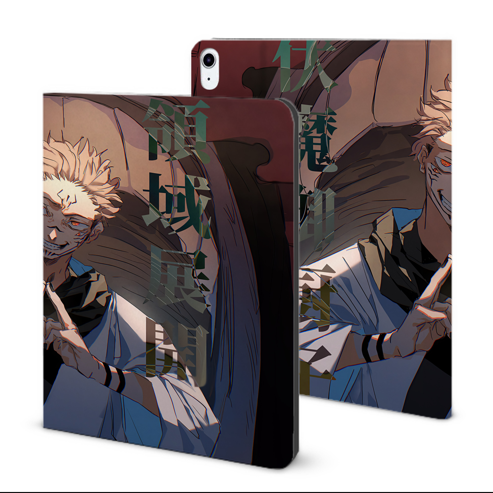 （画像用） 呪術廻戦 Jujutsu Kaisen IPad ケース ブック型 PUレザー TPU 耐衝撃 軽量 薄型 ペン収納なし 全面保護 IPad 各モデル対応